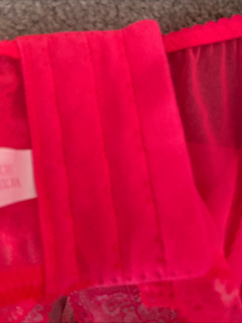 Victoria’s Secret size medium hot pink lace trimmed garter - Picture 5 of 8